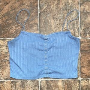 Stylish Blue Ribbed CropTop